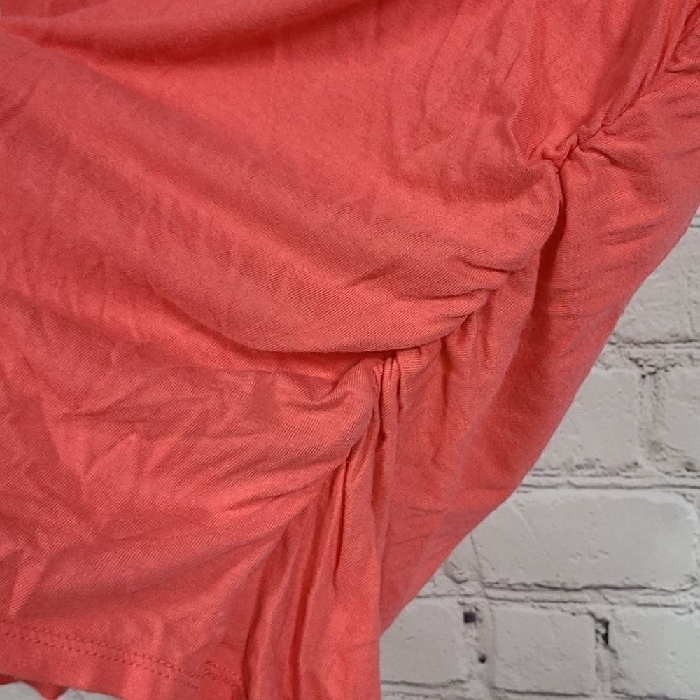 Liz Lange Maternity Orange Tee XS Side Ruched Short Sleeve Maternity T-Shirt - Picture 5 of 7